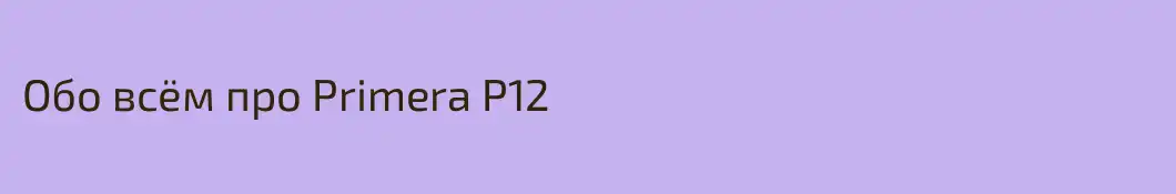 Обо всём про Primera P12